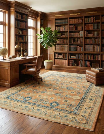 8' 2 x 9' 10 Hand Knotted Oushak Wool Rug