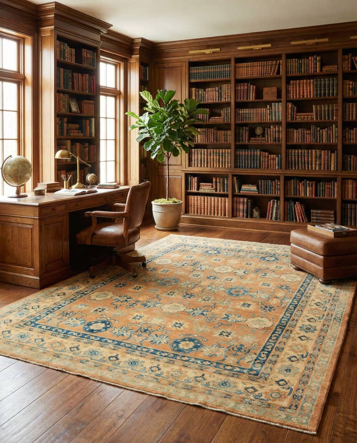 Detail image of 8' 2 x 9' 10 Hand Knotted Oushak Wool Rug