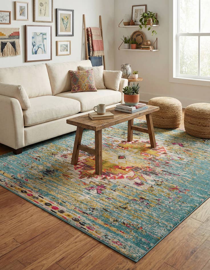 Detail image of 8' x 8'  Washable Arte Square Rug