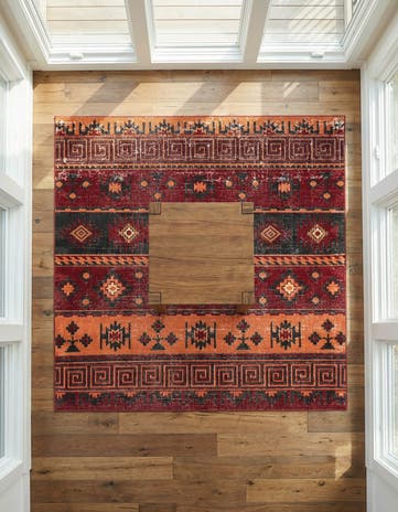 Rust Red Lucerne Square Rug