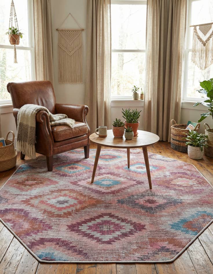 Detail image of 7' 10 x 7' 10  Washable Sisu Octagon Rug