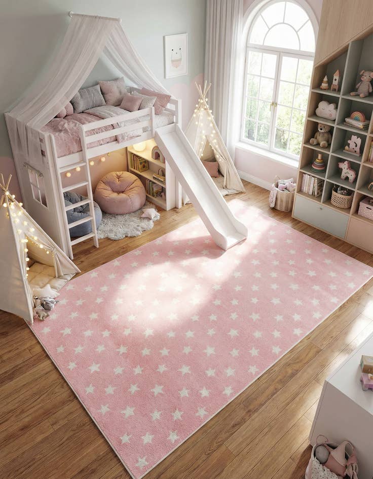 Detail image of 7' 10 x 10' Stars Whimsy Kids Rug
