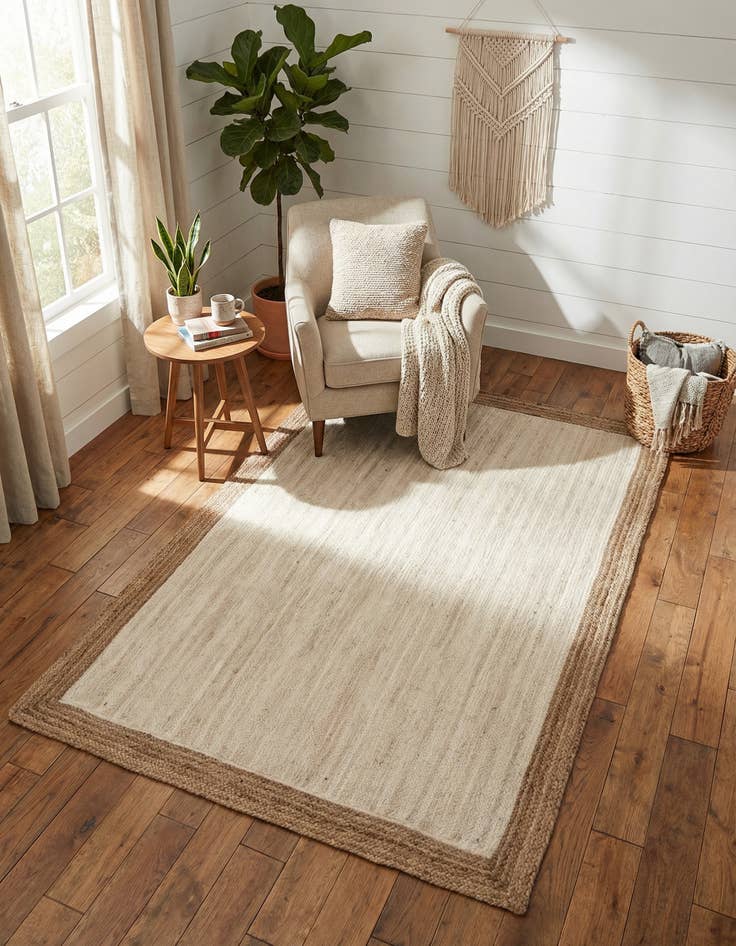 Detail image of 6' 1 x 9' Handmade Braided Jute Rug