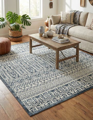Jill Zarin Blue Uptown Cloisters Square Rug