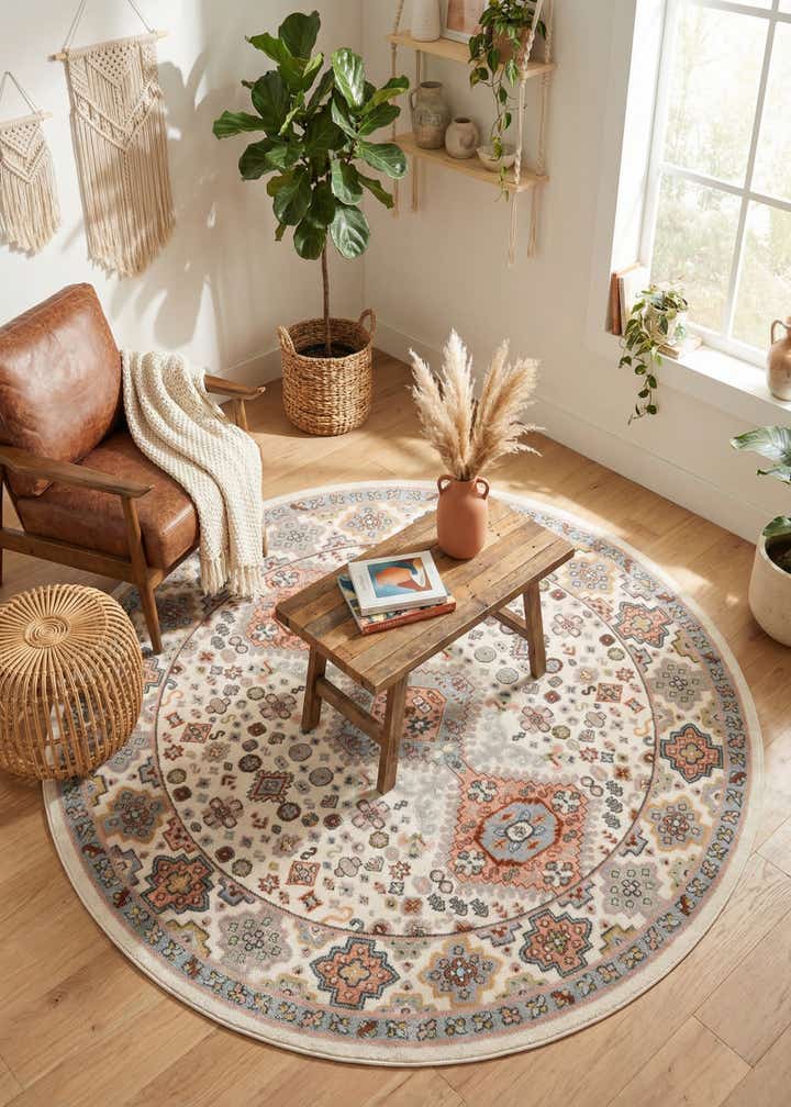 7' 10 x 7' 10 Kamala Washable Round Rug