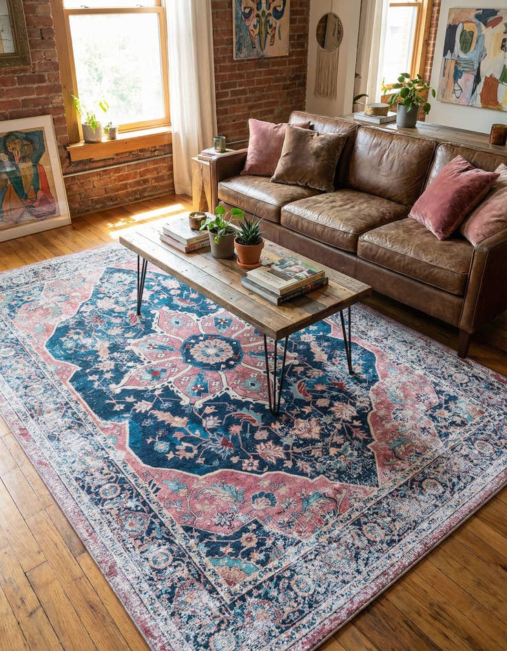 Detail image of 6' x 9'  Washable Yara Rug