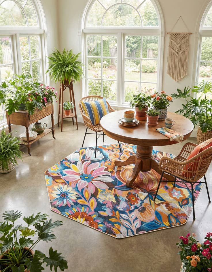 Detail image of 6' x 6' Blossom Octagon Rug