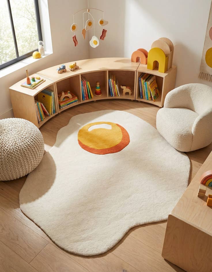 Detail image of 6' 1 x 6' 1 Playtime Kids Wool Freeform Rug