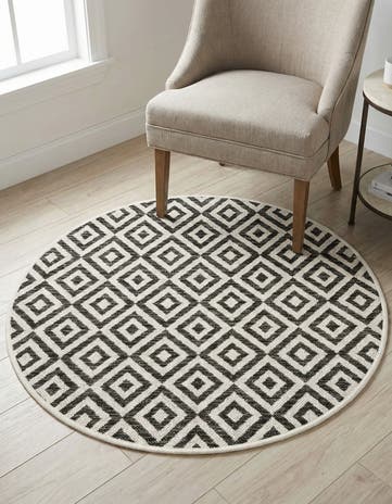 3' x 3' Easy-Clean Jill Zarin Costa Rica Indoor / Outdoor Round Rug