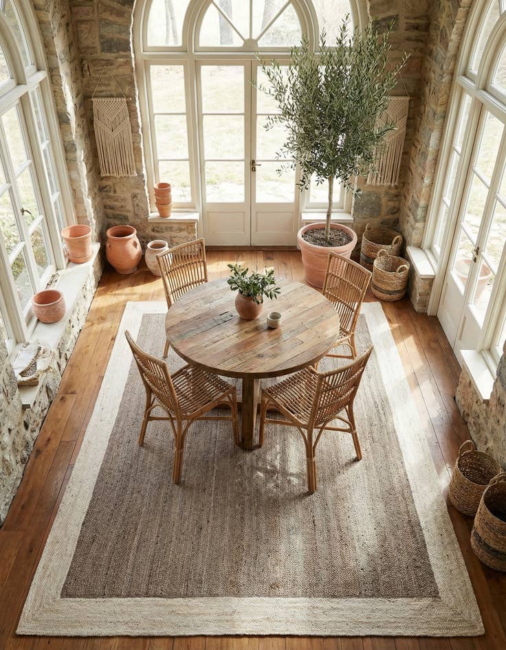 Detail image of 9' x 12'  Hand Braided Jute Rug