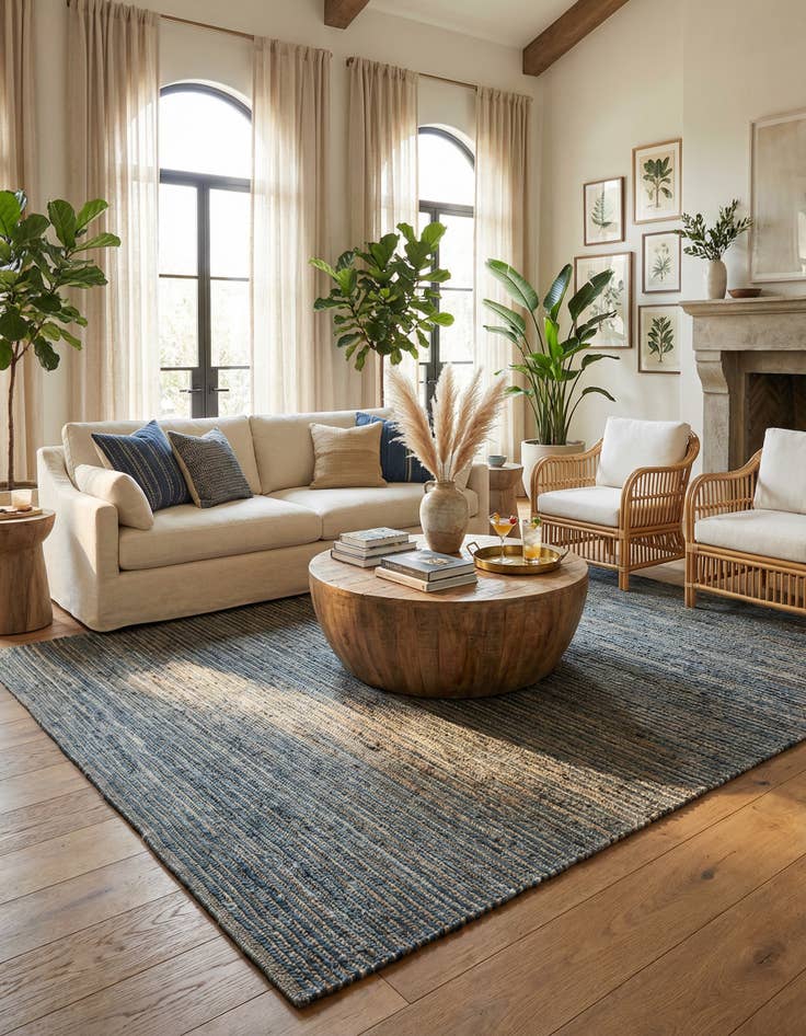 Detail image of 10' x 14' 1 Hand Woven Palm Beach Jute Rug