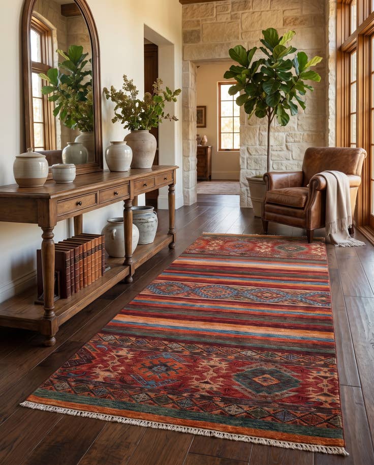 Detail image of 2' 7 x 6' 11 Hand Knotted Kazak Runner Rug