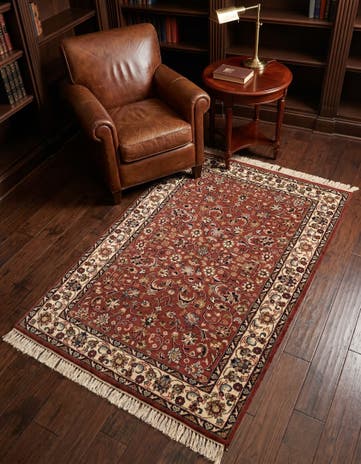 4' x 6' Hand Knotted Kashan Wool Rug
