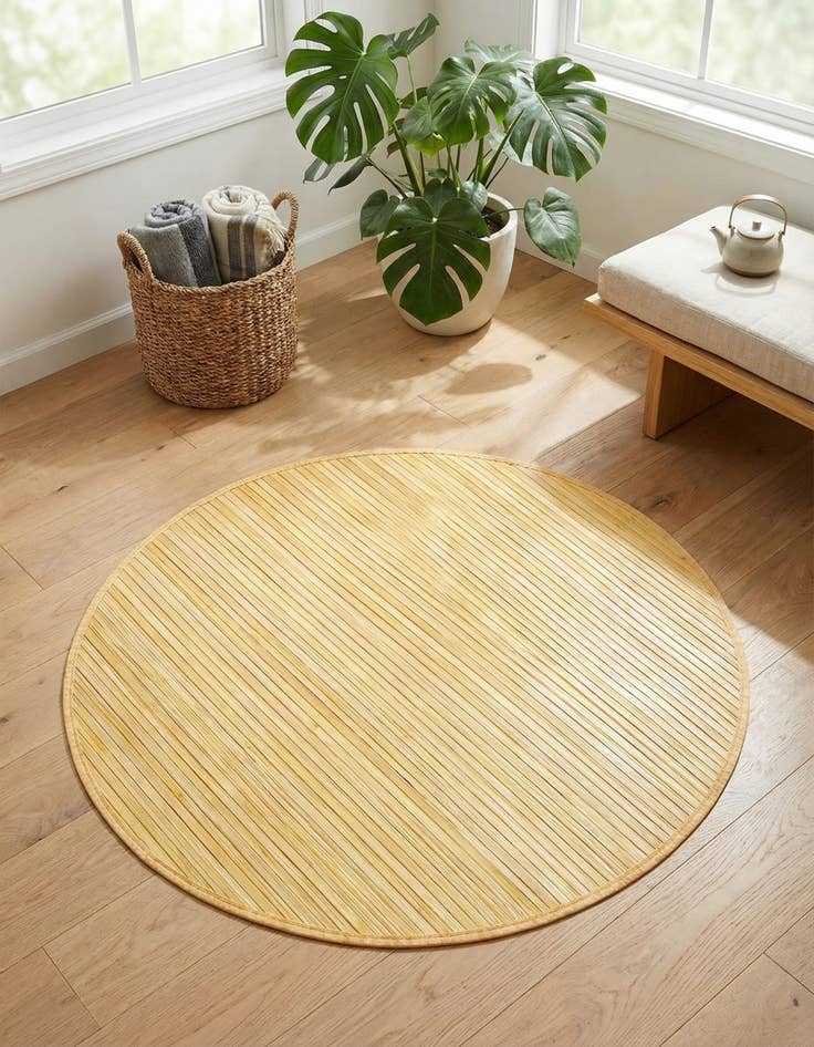 Detail image of 3' 3 x 3' 3 Bamboo Round Rug