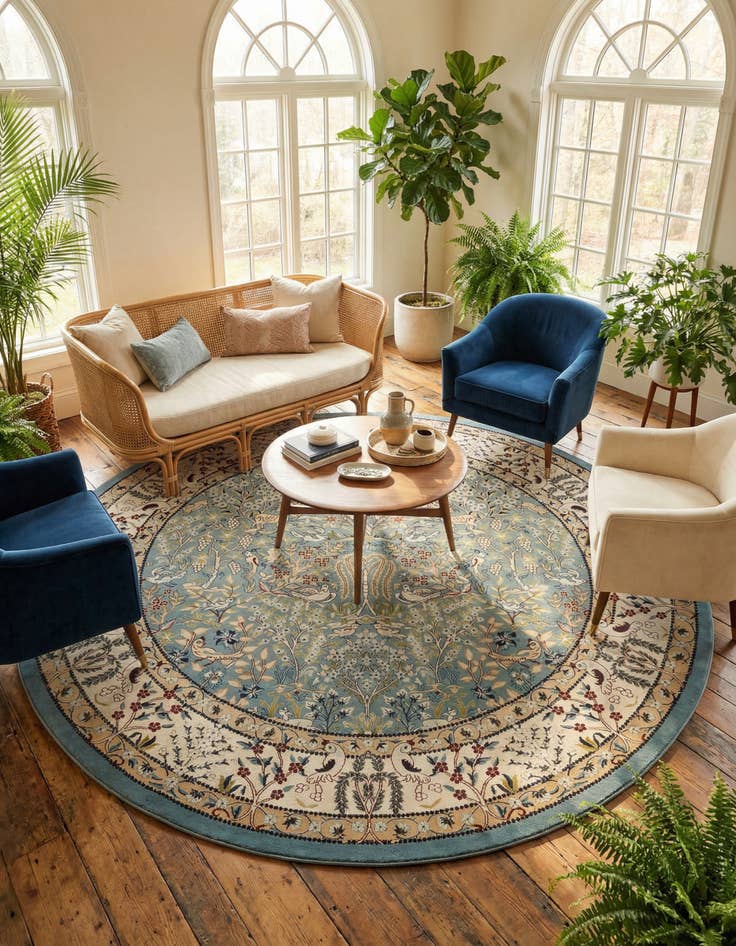 Detail image of 10' x 10' Nain Design Round Rug