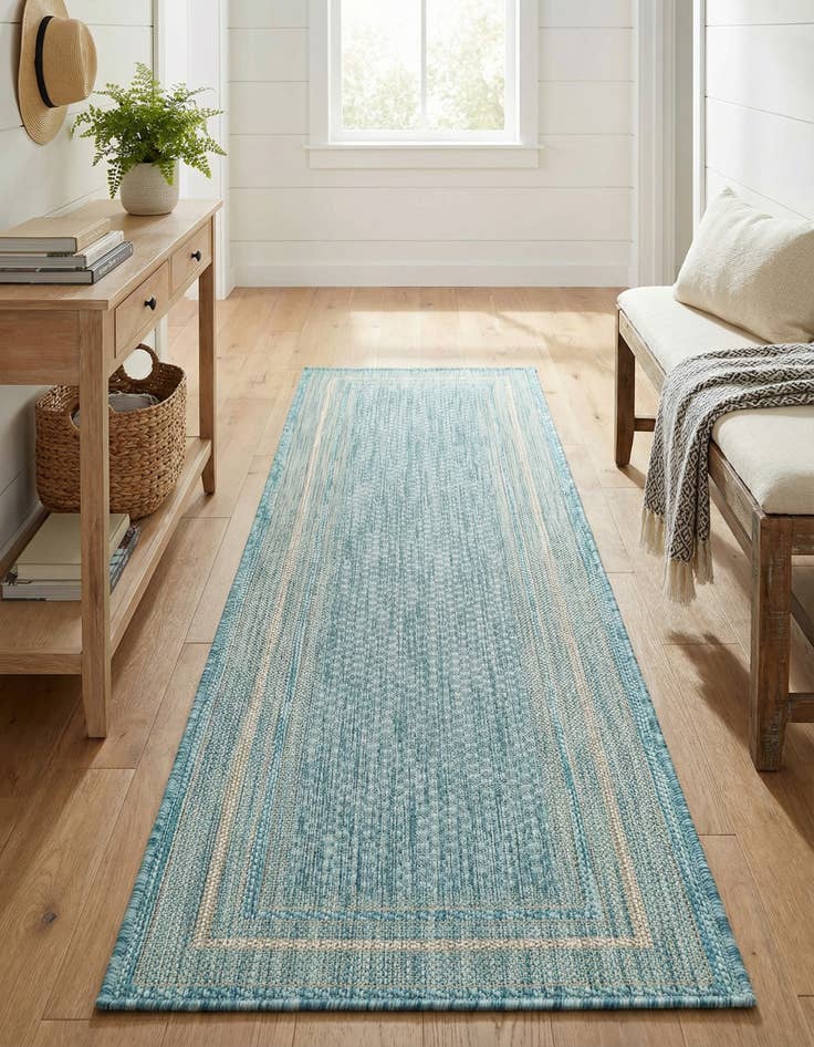 Detail image of 2' x 6' Washable Border Indoor / Outdoor Runner Rug