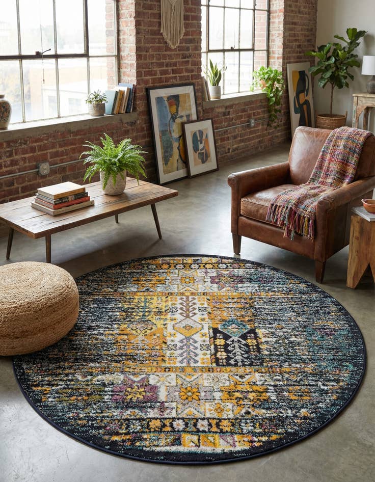 Detail image of 5' 3 x 5' 3 Carrington Round Rug
