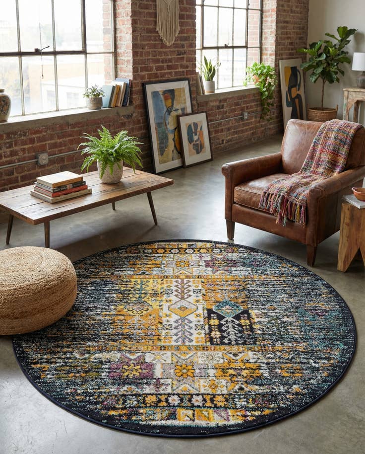 Detail image of 5' 3 x 5' 3 Madeline Round Rug