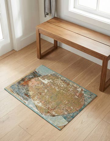 2' x 3' 1 Easy-Clean Modern Indoor / Outdoor Rug