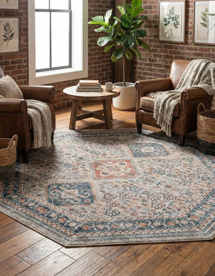 Detail image of 6' x 6' Newport Octagon Rug