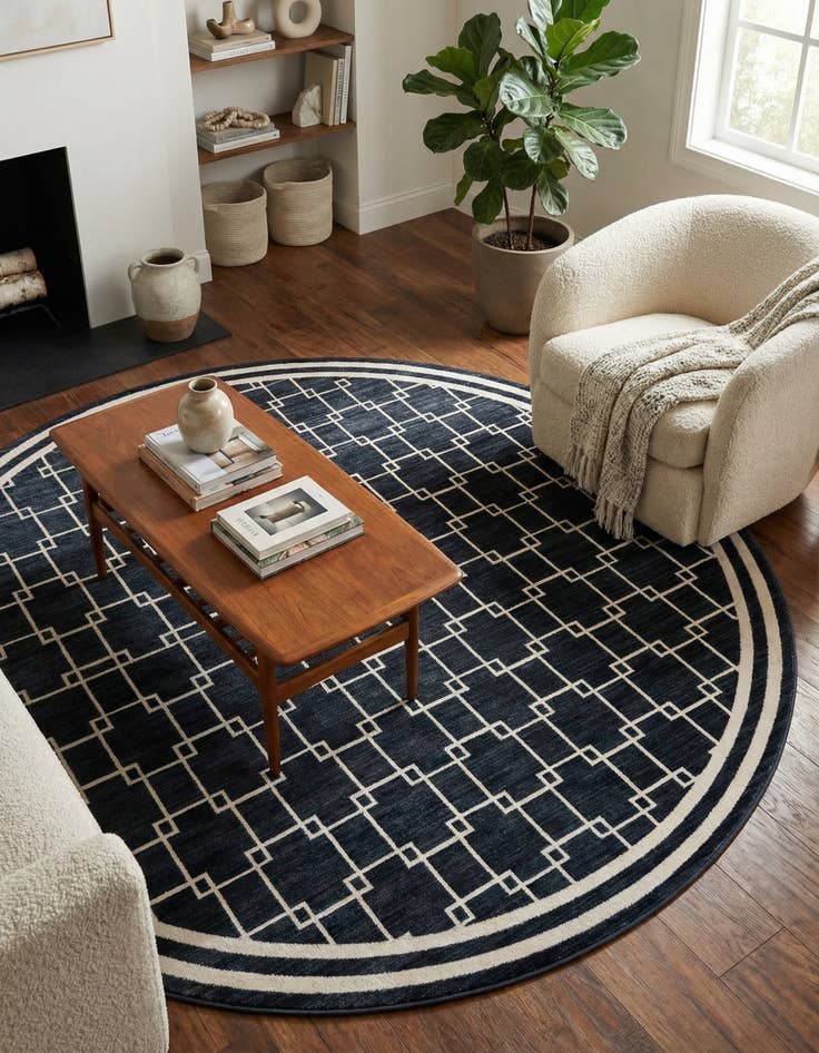 Detail image of Jill Zarin 7' 10 x 7' 10 Metropolitan Uptown Round Rug