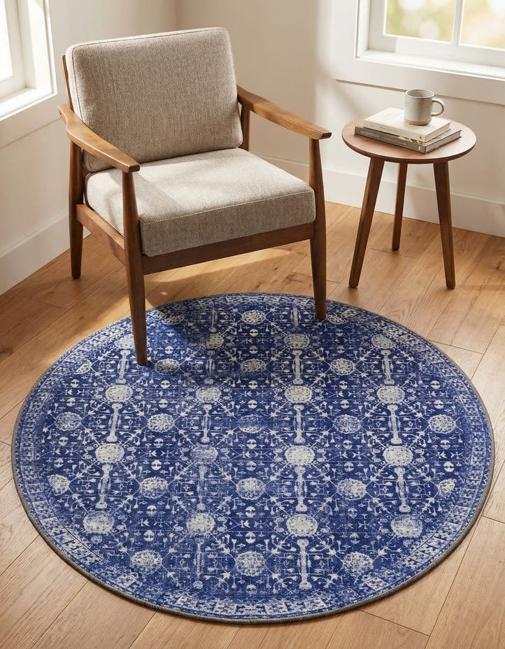 3' 6 x 3' 6 Washable Timeless Round Rug