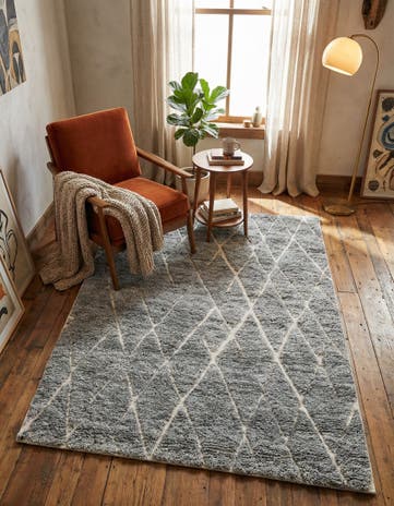 Silver Gray Atlas Moroccan Wool Rug