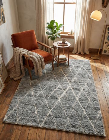 Silver Gray Atlas Moroccan Wool Rug