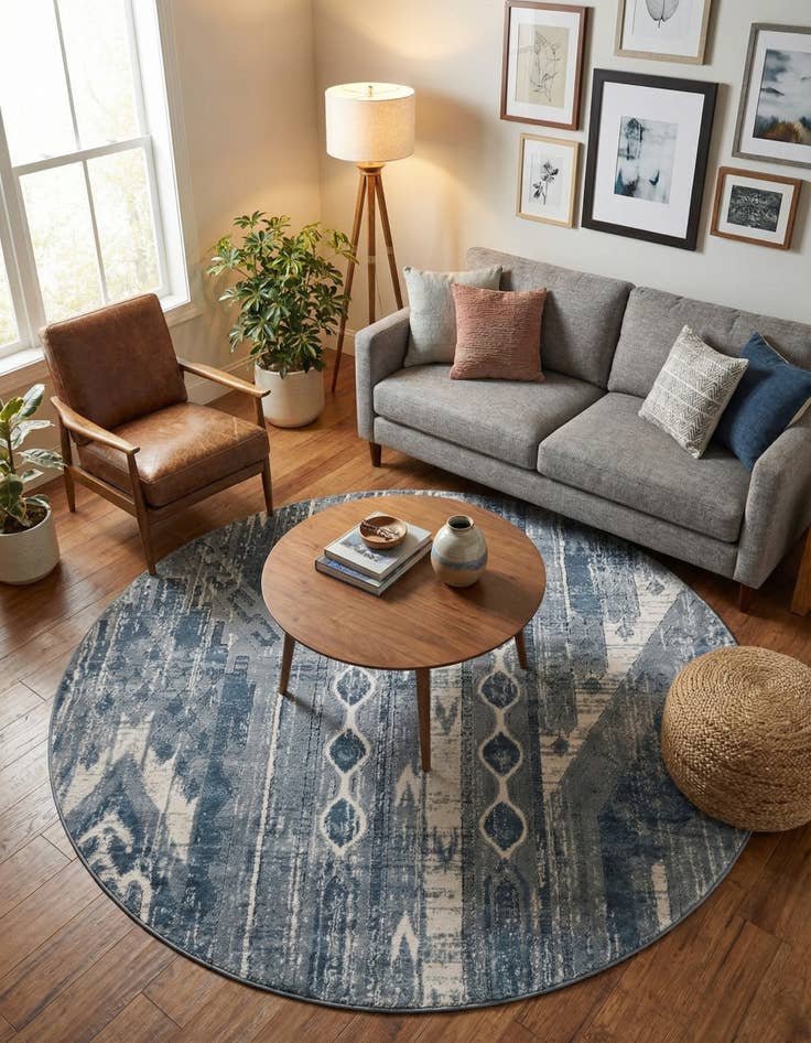 Detail image of 5' 3 x 5' 3 Oregon Round Rug