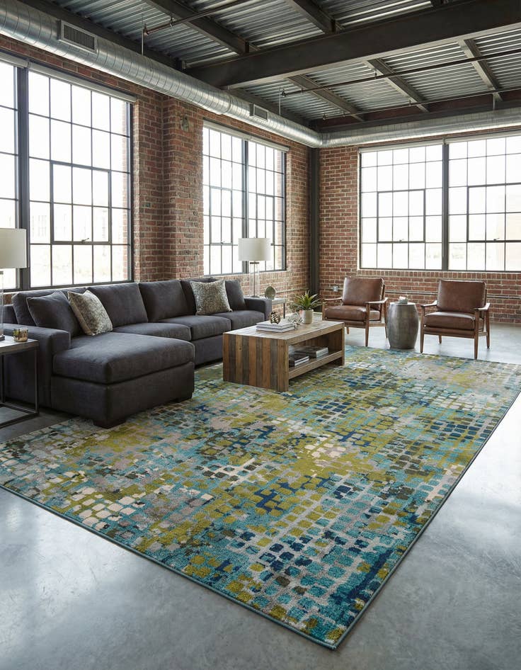 Detail image of 10' 6 x 16' 5  Washable Spectrum Rug