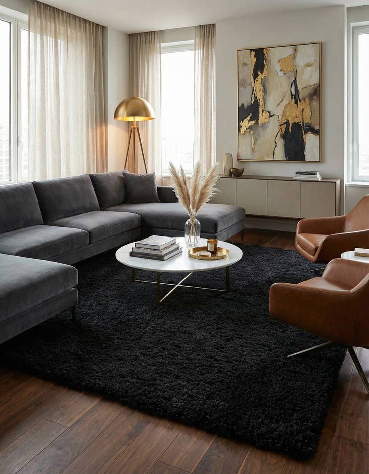 Detail image of 8' x 8' Infinity Shag Square Rug