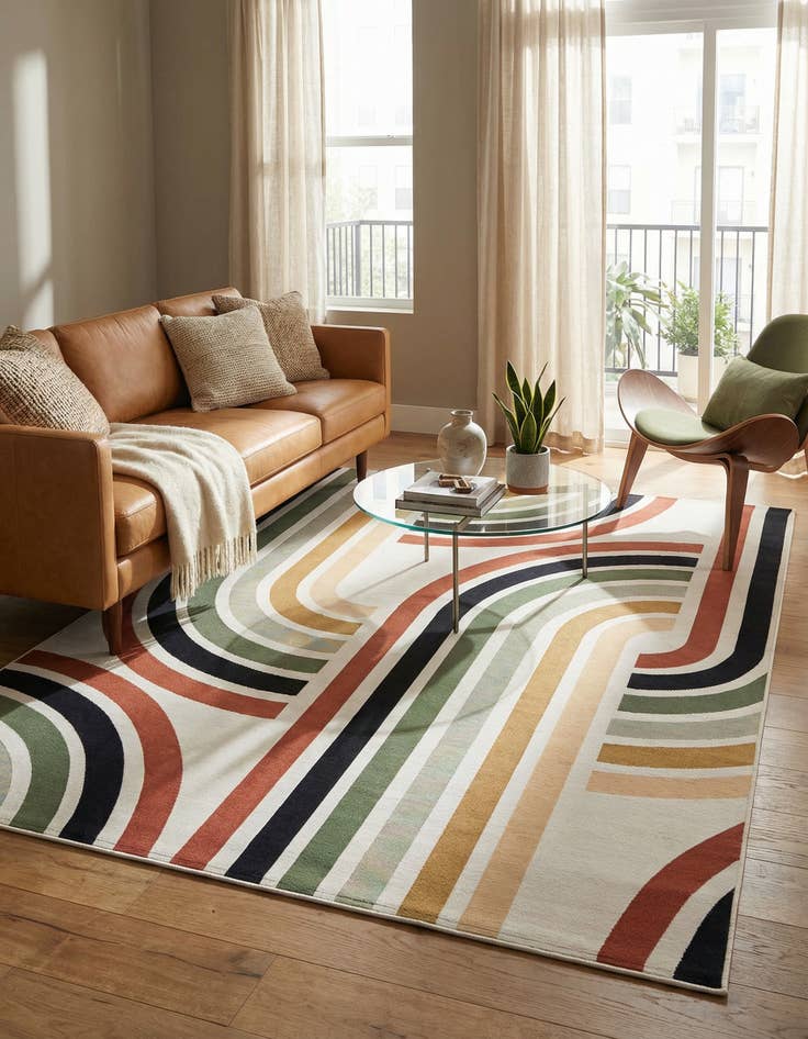 Detail image of 7' 10 x 10' Washable Modern Indoor / Outdoor Rug