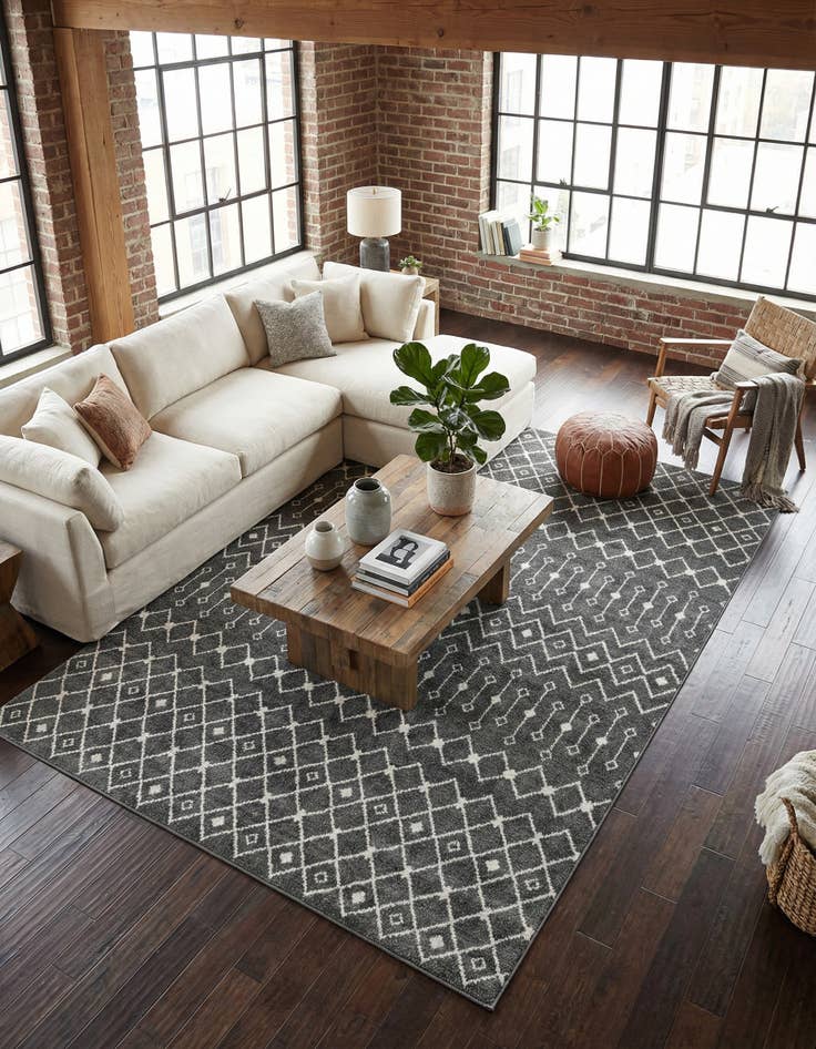 Detail image of 9' x 12' Moroccan Trellis Rug