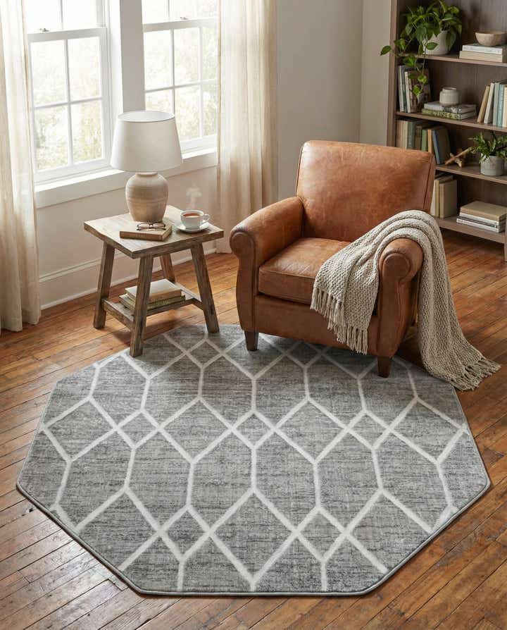5' 3 x 5' 3 Lattice Trellis Octagon Rug
