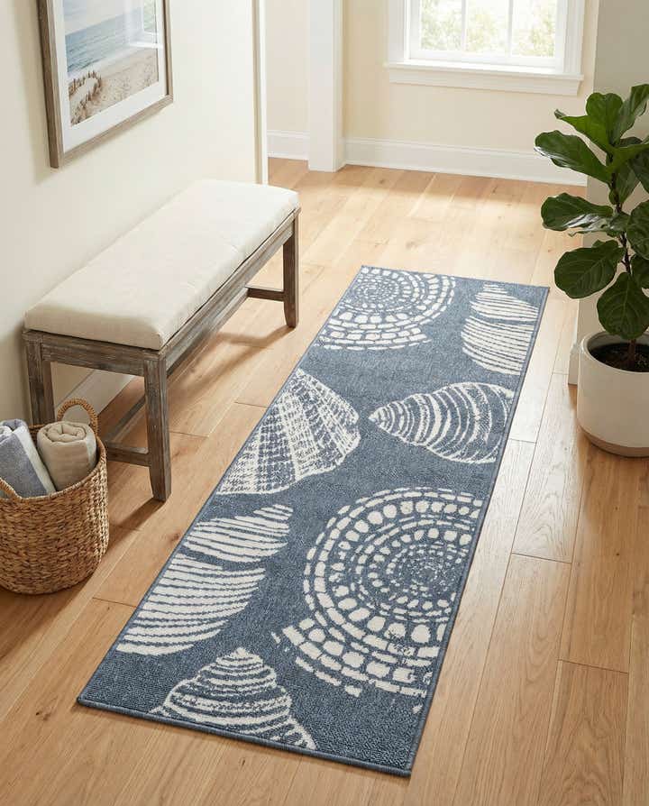 2' x 6' Easy-Clean Coastal Indoor / Outdoor Runner Rug