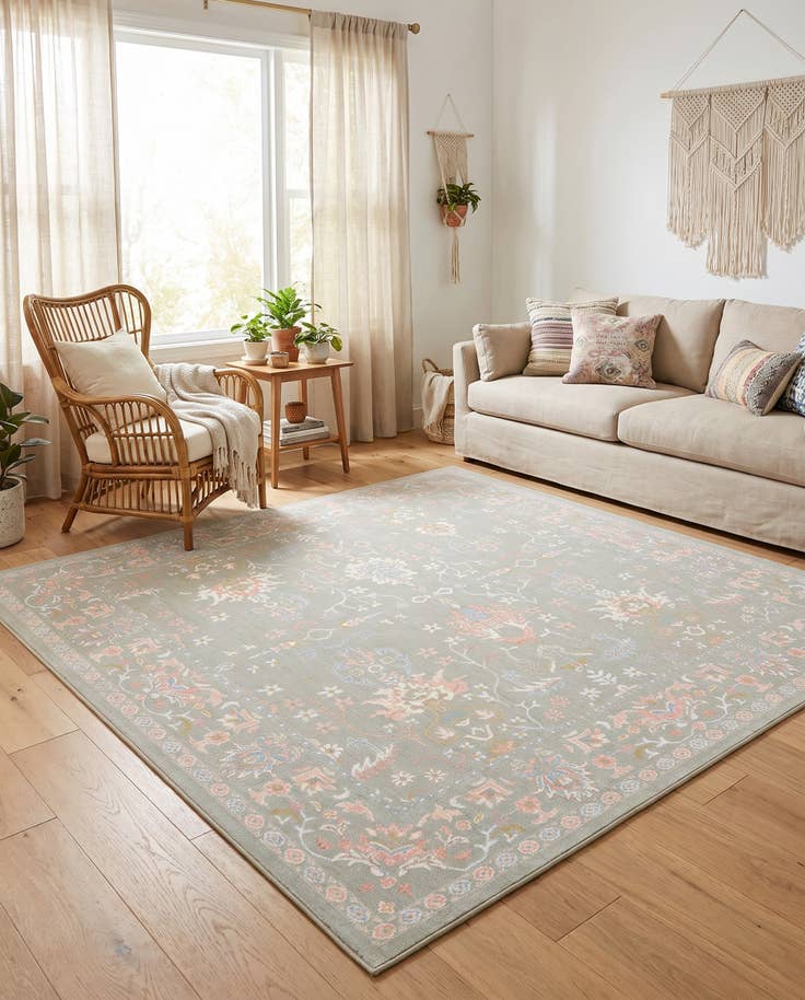 Detail image of 7' 10 x 7' 10 Kamala Washable Square Rug