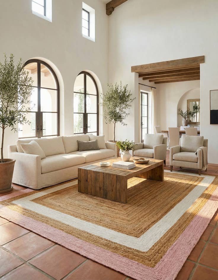 Detail image of 10' x 14' 1  Hand Braided Jute Rug