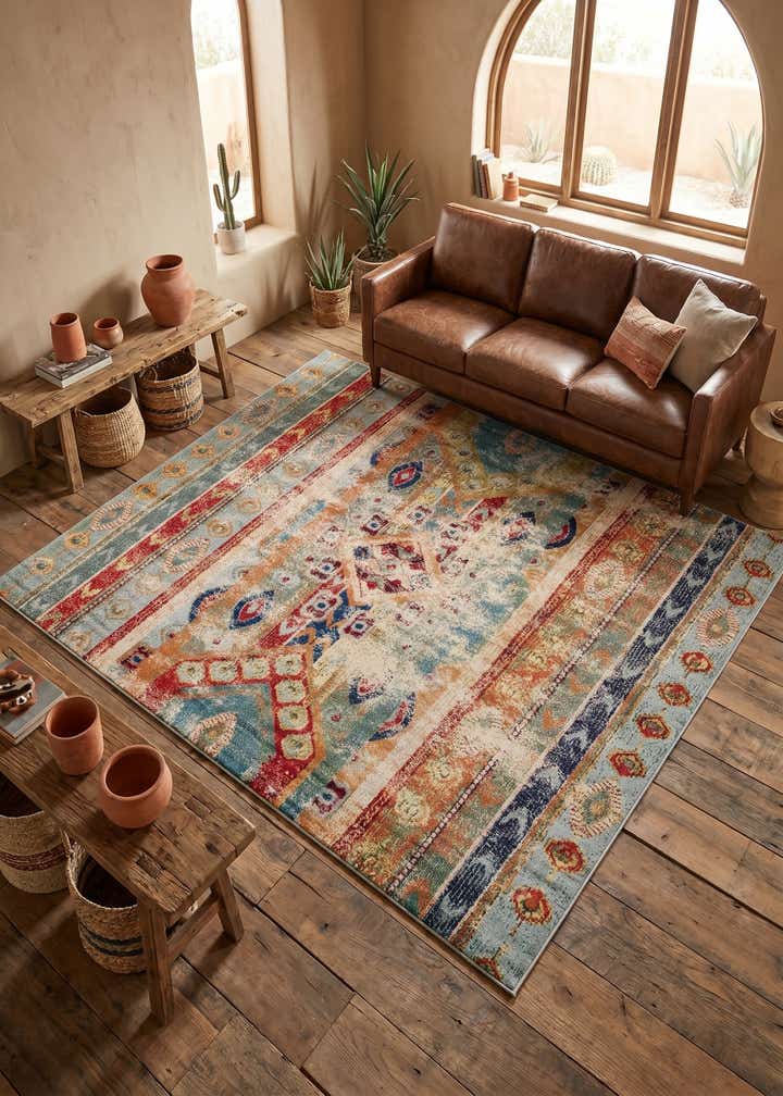 8' x 8' Washable Santa Fe Square Rug
