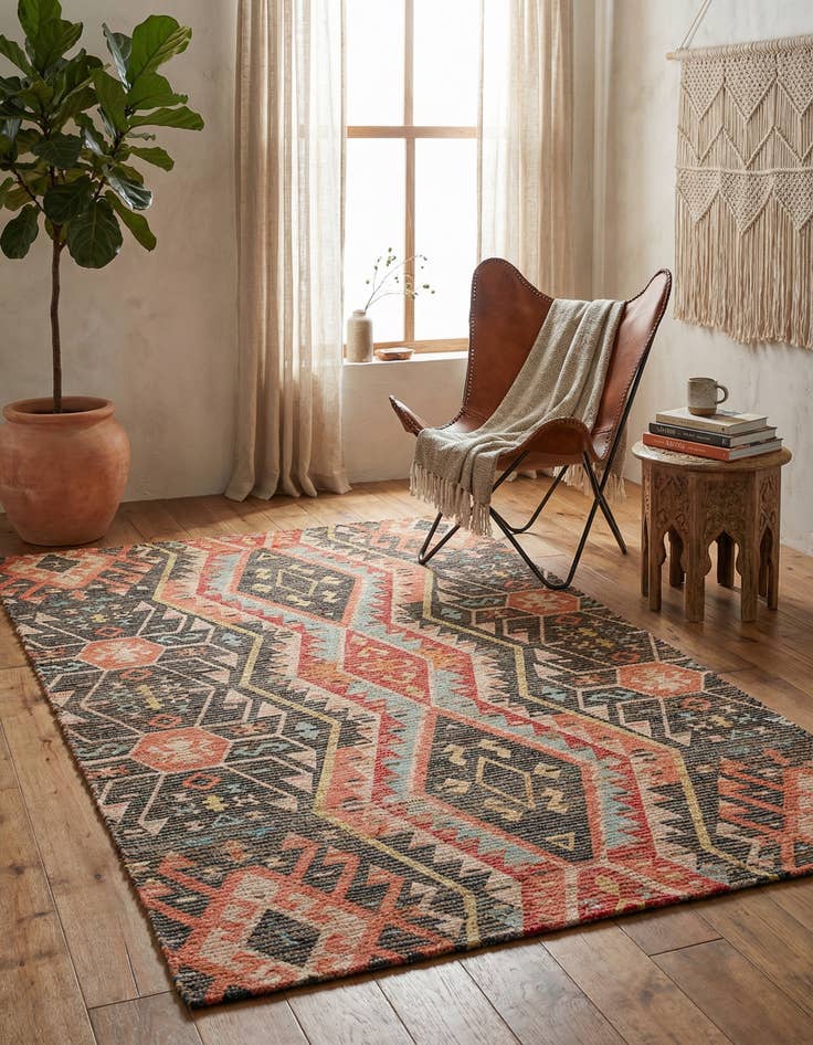 Detail image of 4' 1 x 6' 1 Chenille Jute Rug