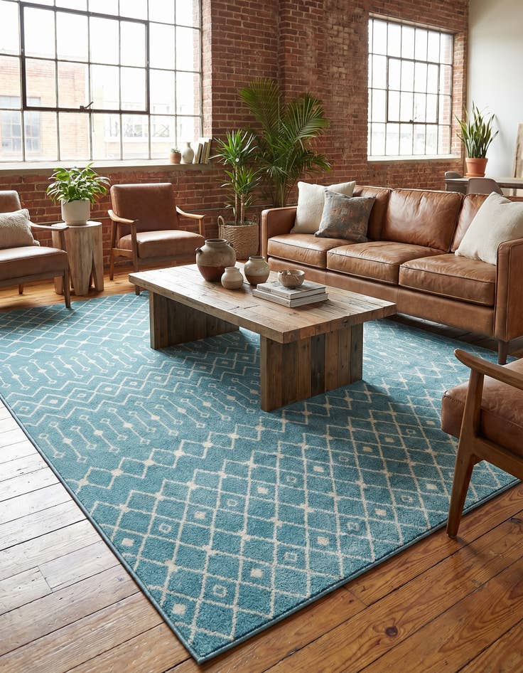 Detail image of 10' 8 x 14' Moroccan Trellis Rug