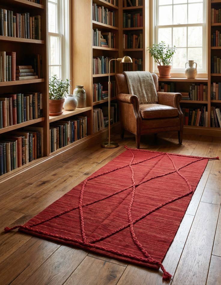 Detail image of 3' 4 x 5' 11 Hand Woven Kilim Modern Wool Rug