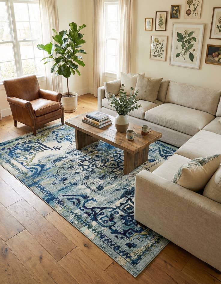 Detail image of 8' x 10' Washable Fleur Rug