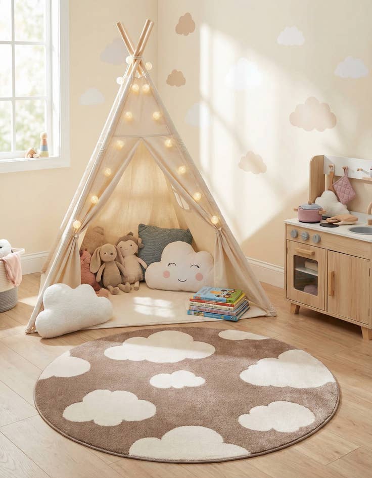 Detail image of 3' x 3' Whimsy Kids Round Rug