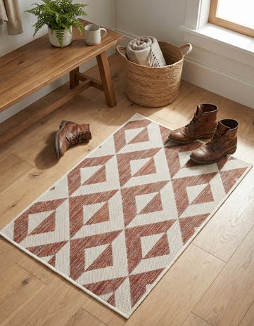 Rust Red Easy-Clean Jill Zarin Napa Indoor / Outdoor Rug