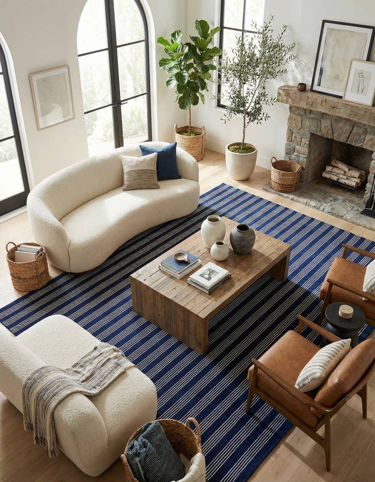 Detail image of 9' x 12' Jill Zarin Striped Wool Rug