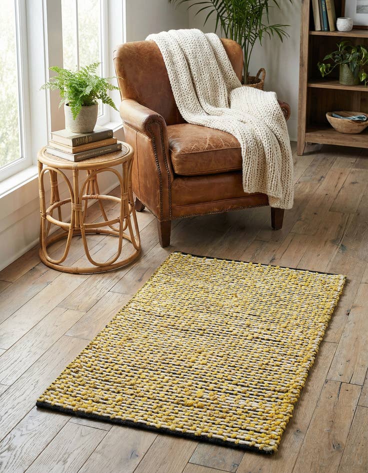 Detail image of 2' x 3' 1  Hand Woven Seaside Pearl Jute Rug