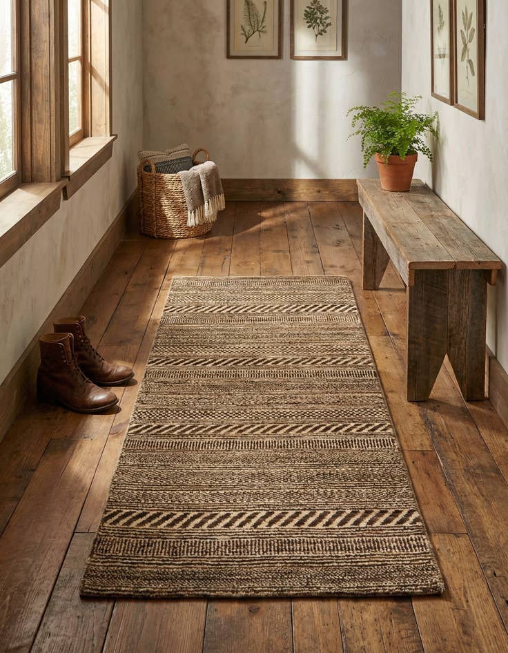 Detail image of 2' 1 x 4' 1 Hand Knotted Kashkuli Gabbeh Oriental Wool Runner Rug