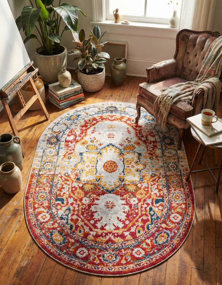 Detail image of 4' x 6' Madeline Vintage Oval Rug