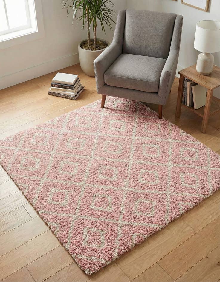 Detail image of 4' x 4' Trellis Shag Square Rug