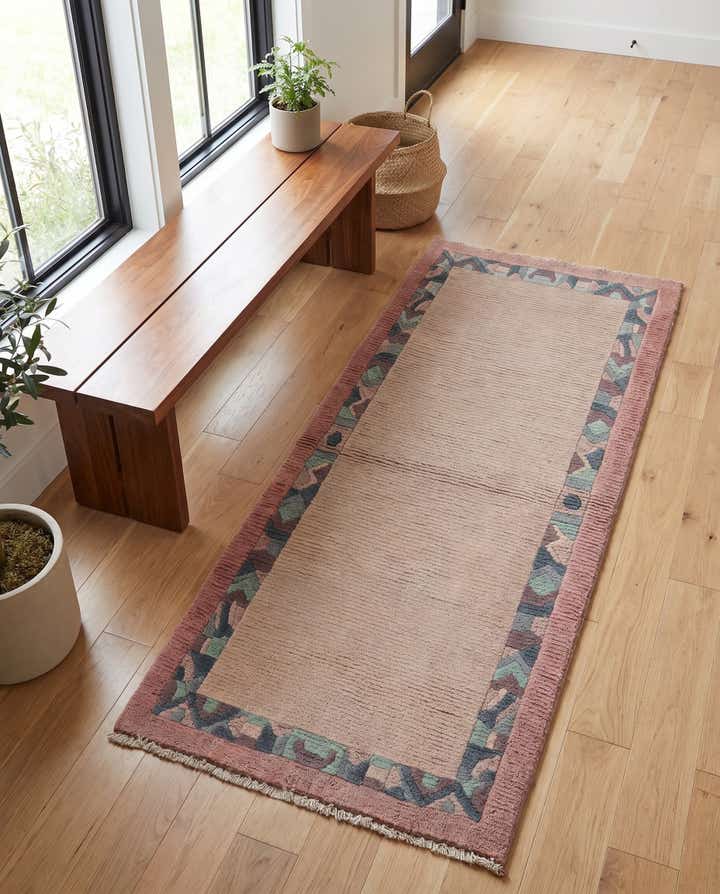 2' 4 x 4' 6 Hand Knotted Nepal Wool Runner Rug